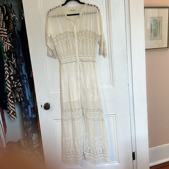 Small Loveshack Fancy long dress off white voile with much fab lace - Picture 4 of 9